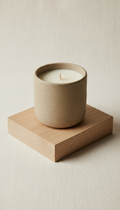 Candela di soia in ceramica grezza